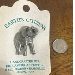 Earth, citizens, elephant, pen, handcrafted, USA fine American pewter brand new